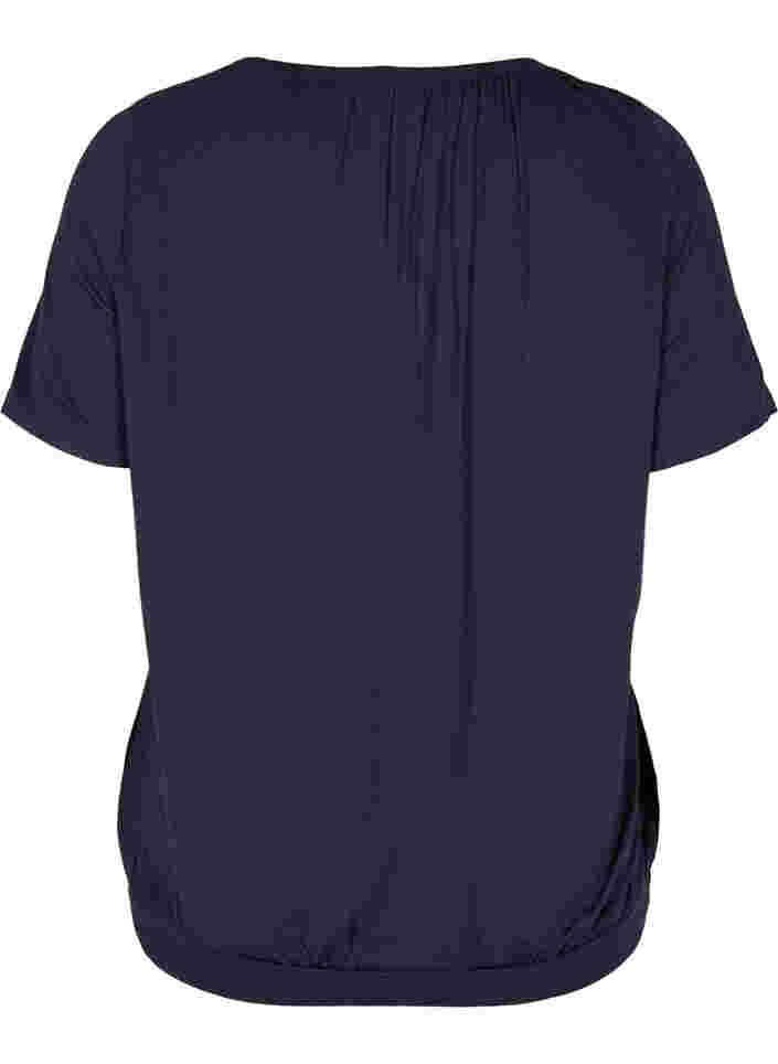 T-skjorte i viskose med strikk, Night Sky, Packshot image number 1