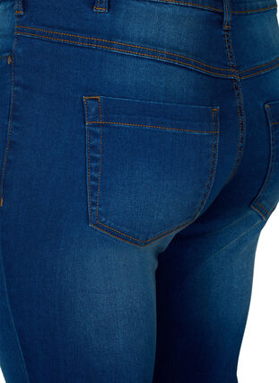 Slim fit Emily jeans med normal høyde i livet, Blue denim, Packshot image number 3