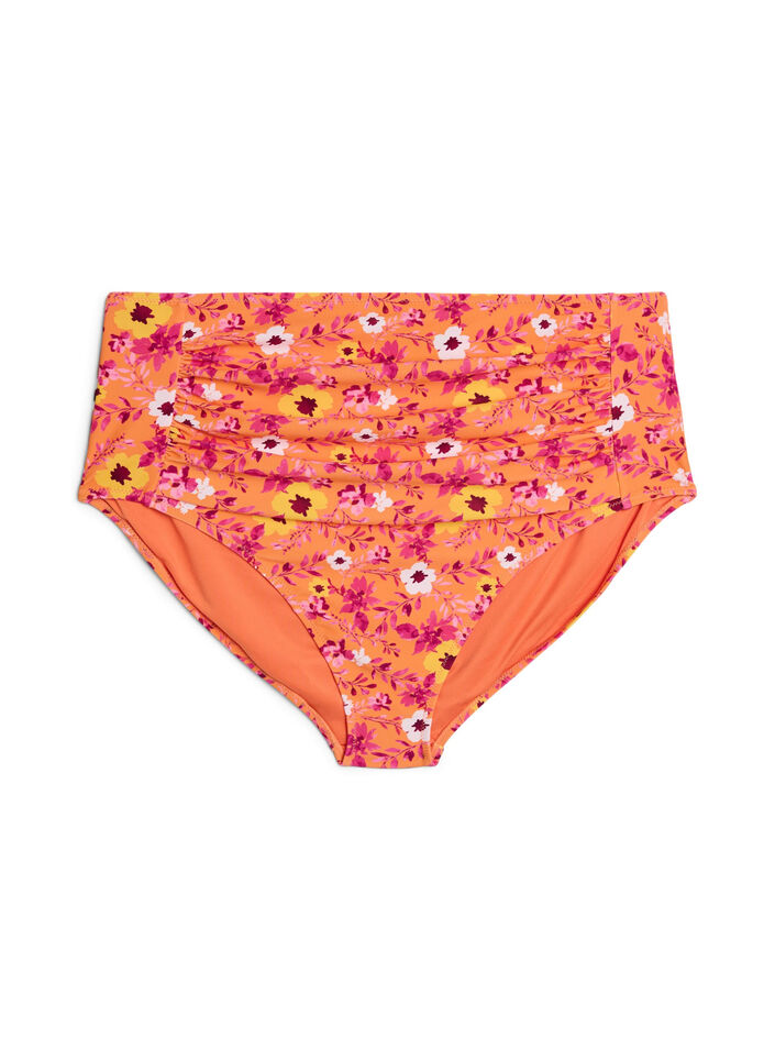 H&oslash;ytlivs bikinitruse med m&oslash;nster, Orange, Packshot image number 0