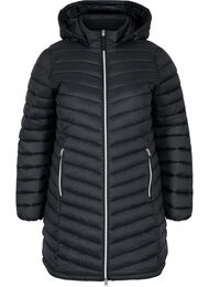 Lett jakke med lommer og avtakbar hette, Black