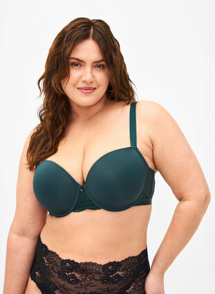 Zizzi Formstøpt BH med mesh, Scarab, Model image number 0