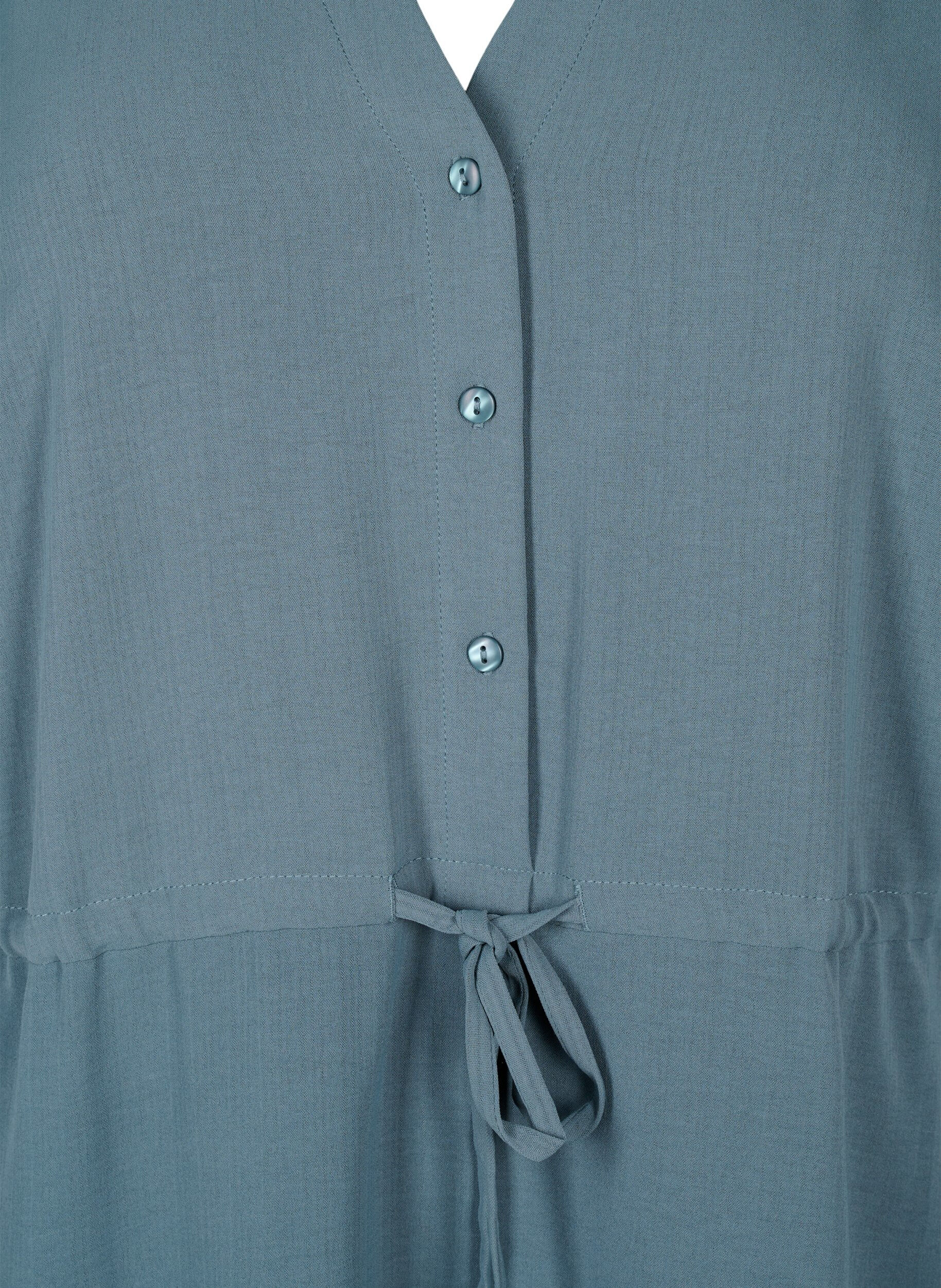 Zizzi Kortermet kjole med bindeb&aring;nd i midjen, Balsam Green, Packshot image number 2