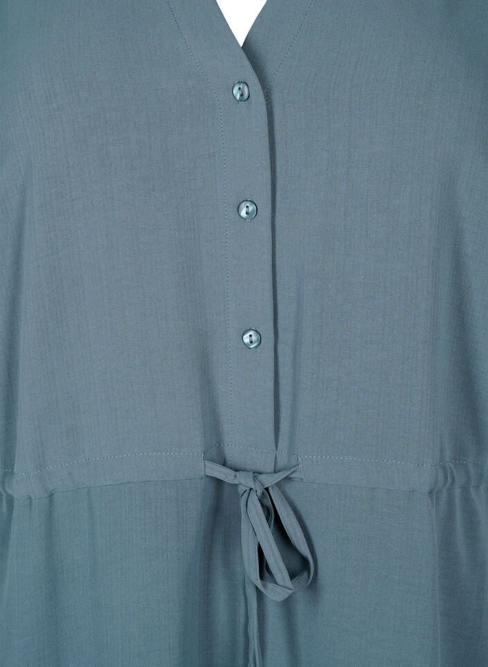 Kortermet kjole med bindebånd i midjen, Balsam Green, Packshot image number 2