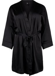 Kimono i sateng med belte, Black