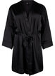 Kimono i sateng med belte, Black, Packshot image number 0