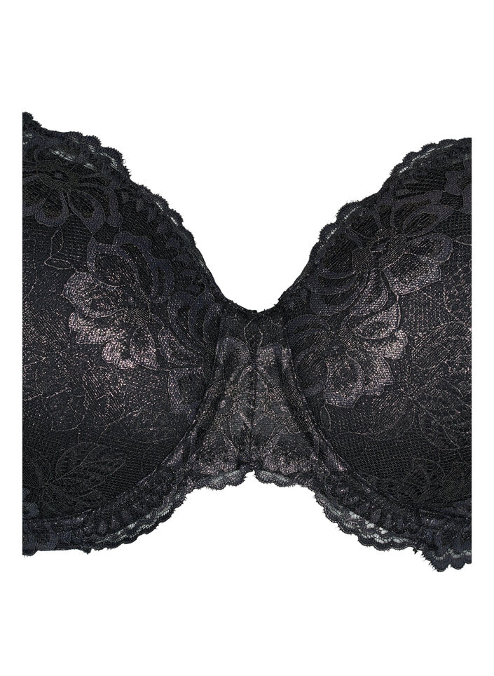 Vattert blonde-BH med bøyle, Black, Packshot image number 2