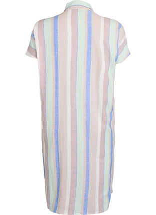 Zizzi Lang skjorte i viskose og lin, Blå, Packshot image number 1