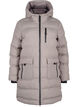 Pufferjakke med hette og lommer, Beige, Packshot image number 0