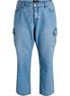 Loose fit cargojeans med høy midje, Light Blue, Packshot image number 0