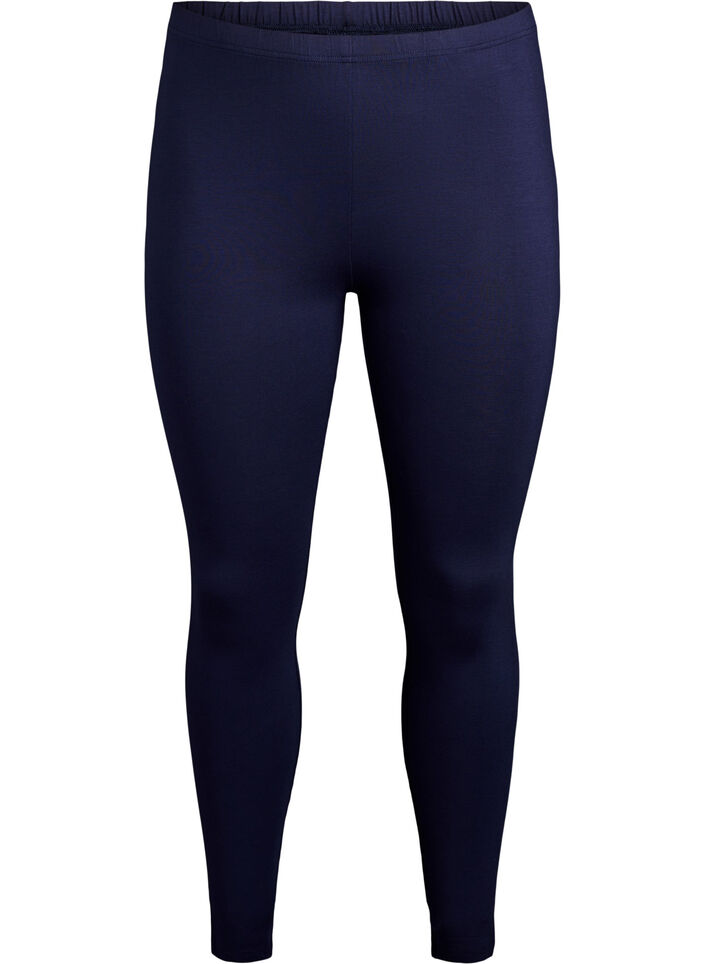 Basisleggings med ekstra lengde, Bl&aring;, Packshot image number 0