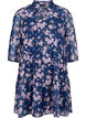 Tunika med blomstermønster og lurex, Blue Small Fl. AOP, Packshot image number 0