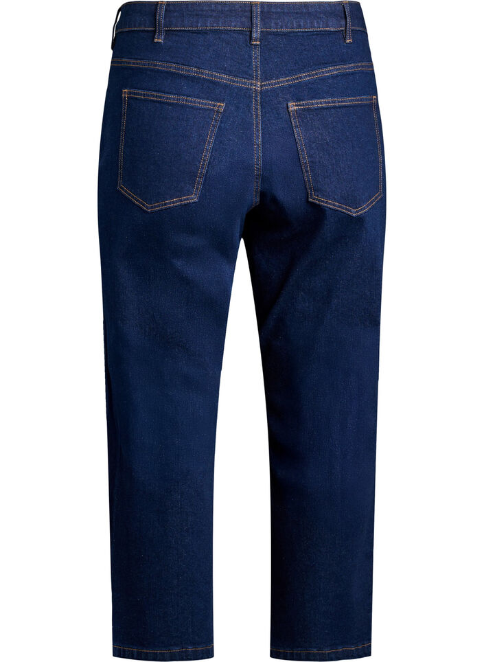 Cropped Vera jeans med straight fit, Blå, Packshot image number 1