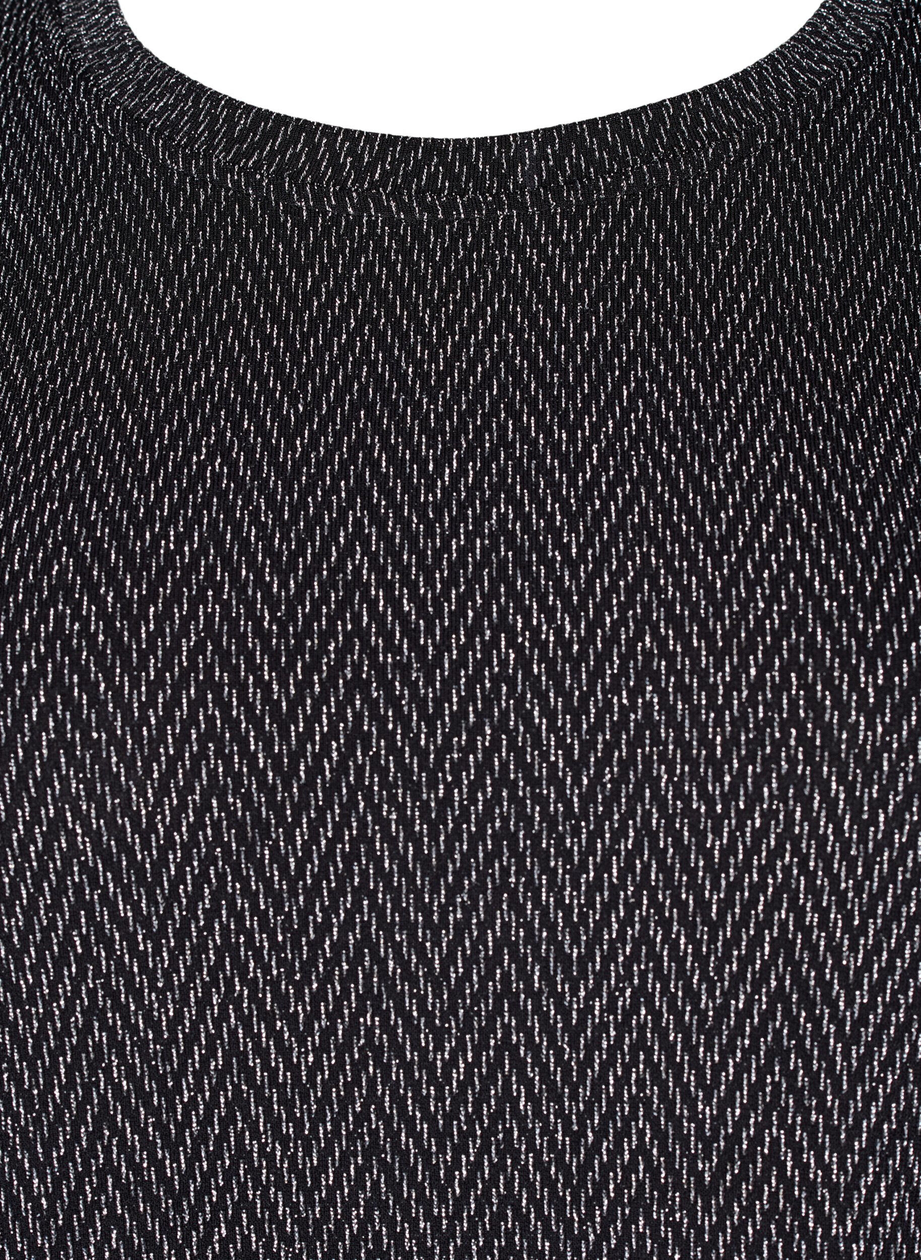 Zizzi Bluse med shimmer m&oslash;nster, Silver ZigZagShimmer, Packshot image number 2