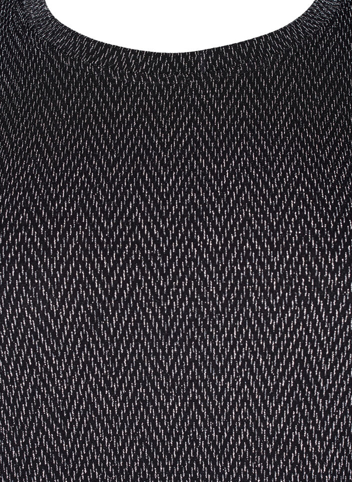Bluse med shimmer mønster, Silver ZigZagShimmer, Packshot image number 2