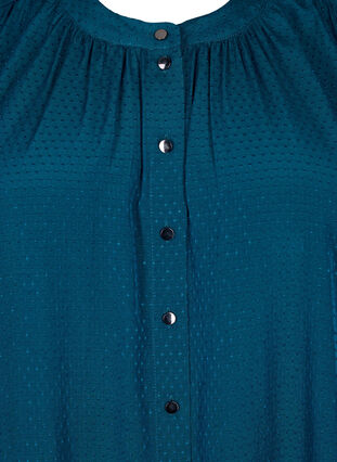 Kortermet skjorte med prikkete mønster, Deep Teal, Packshot image number 2