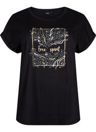 T-skjorte i økologisk bomull med gulltrykk, Black W. Free