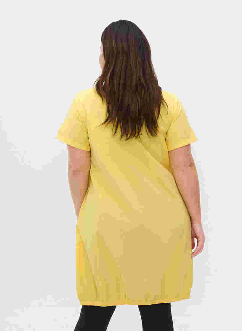 Kortermet kjole i bomull, Goldfinch, Model image number 1