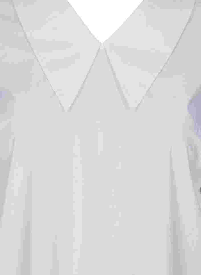Bomullstunika med stor krave, Bright White, Packshot image number 2