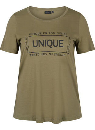 T-skjorte i bomull med trykk, Ivy Green/Unique, Packshot image number 0