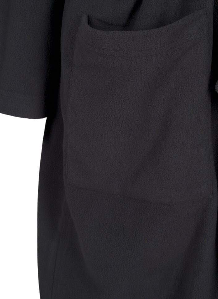 Morgenkåpe med glidelås og hette, Grå, Packshot image number 3