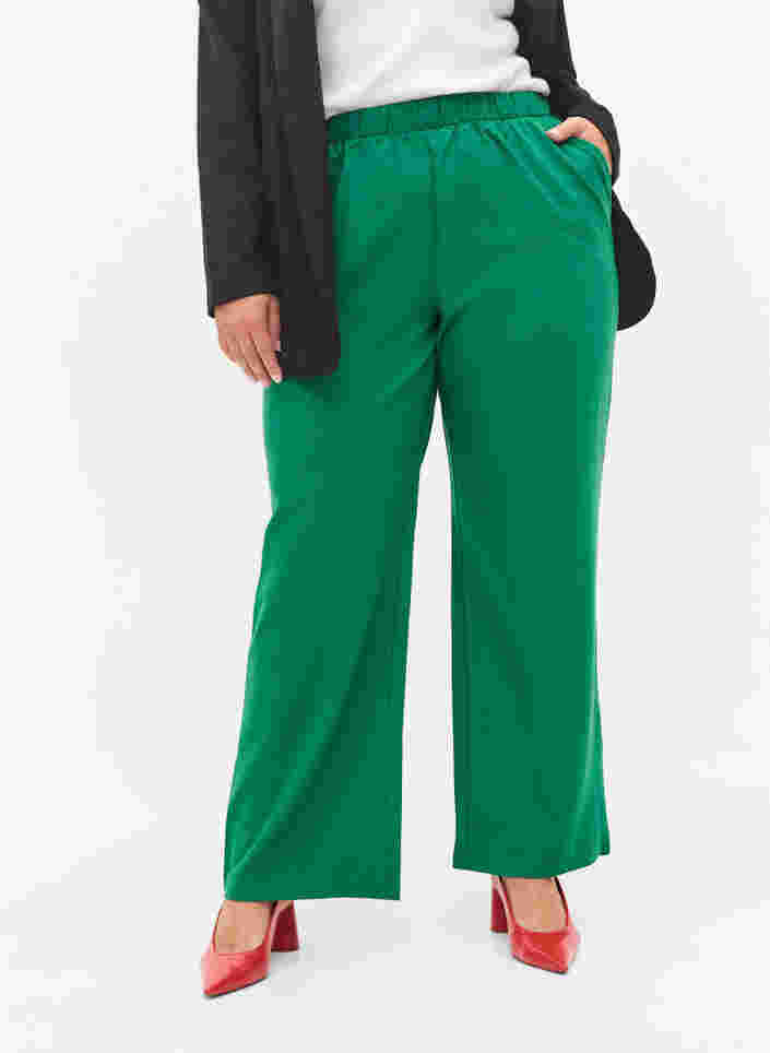 Slengbukser med lommer, Verdant Green, Model image number 2