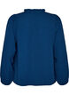 Bluse med V-hals og heklet b&aring;nd, Bl&aring;, Packshot image number 1
