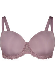 Formet BH med blonder og glatte skåler, Rose Taupe