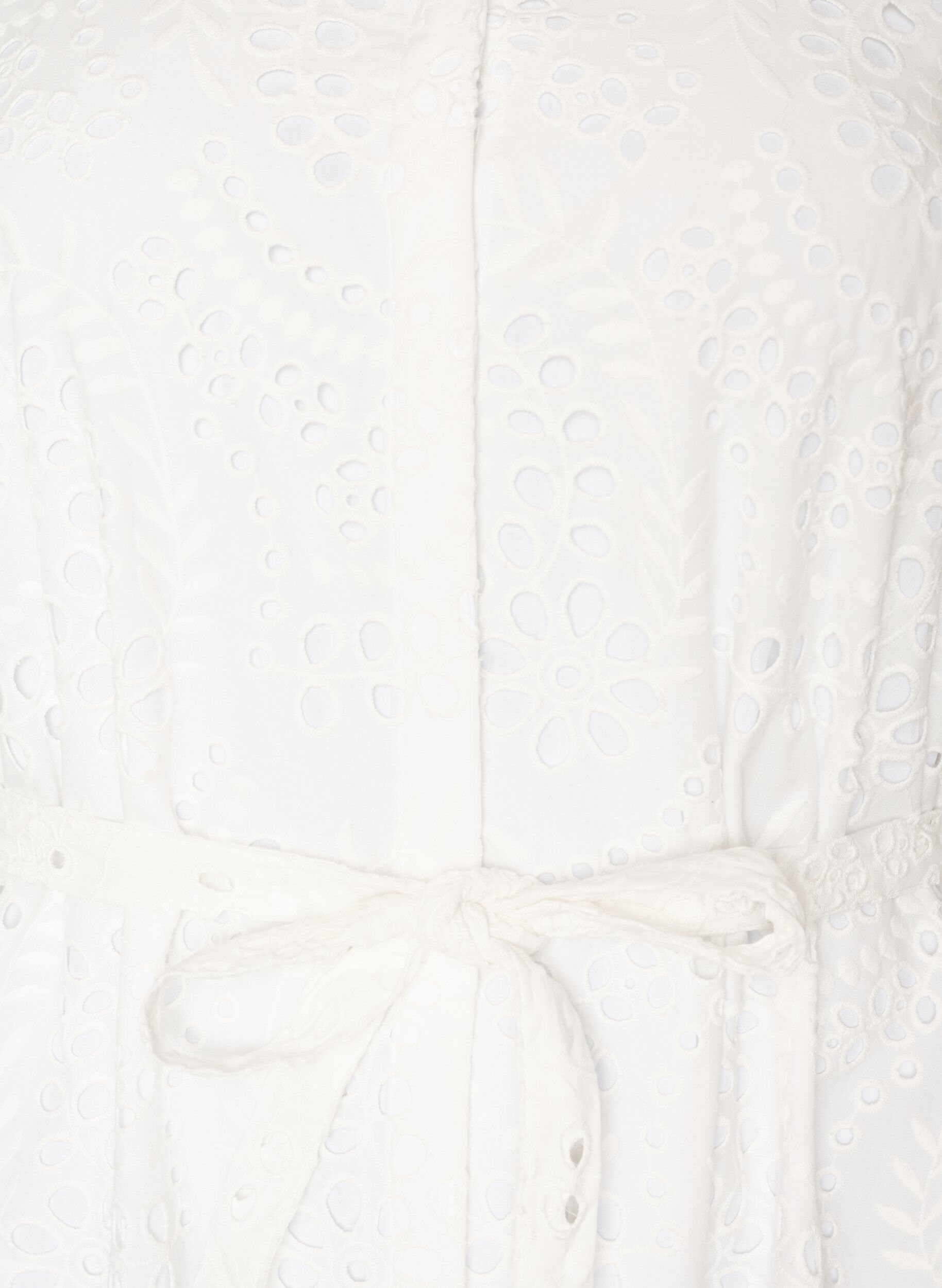 ZizziSkjortekjole i broderie anglaise med knytebelte, Hvit, Packshot image number 2