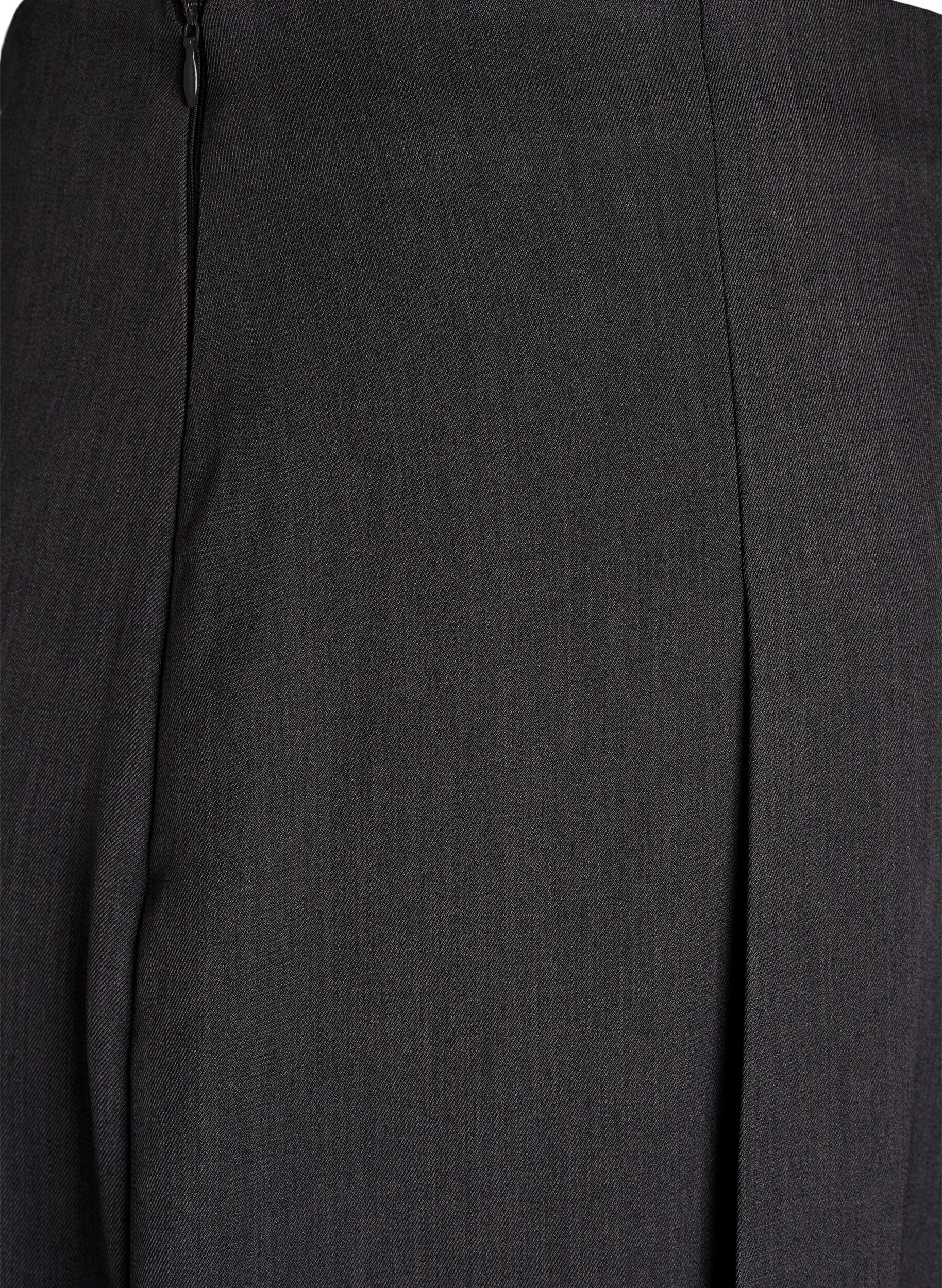 Zizzi Midiskj&oslash;rt med brede folder, Gr&aring;, Packshot image number 3