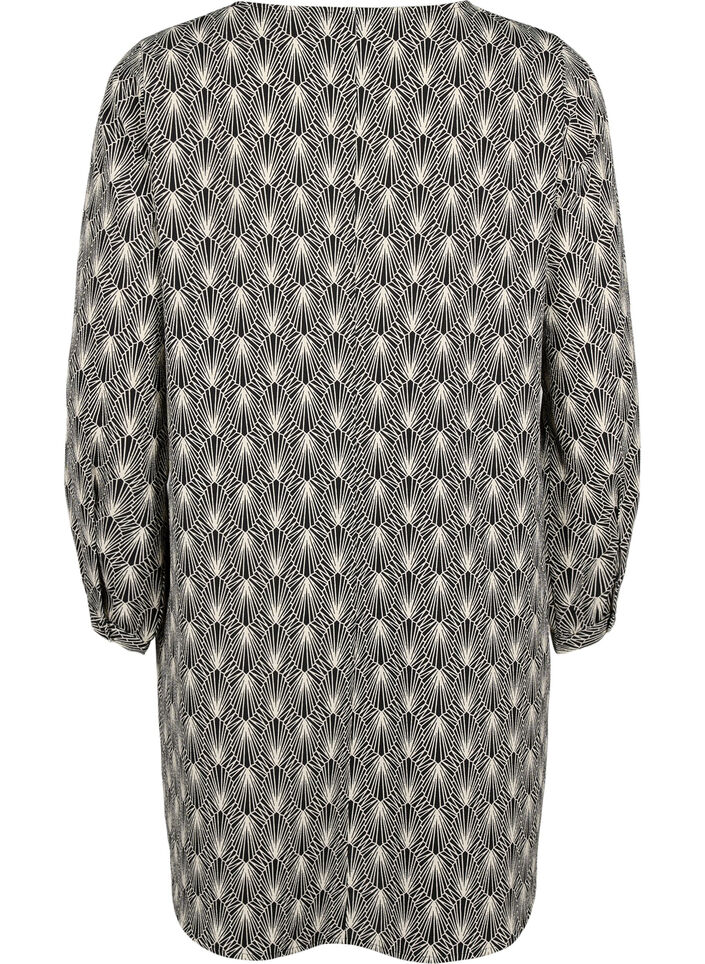 Kjole med V-hals og trykk, Birch Graphic AOP, Packshot image number 1