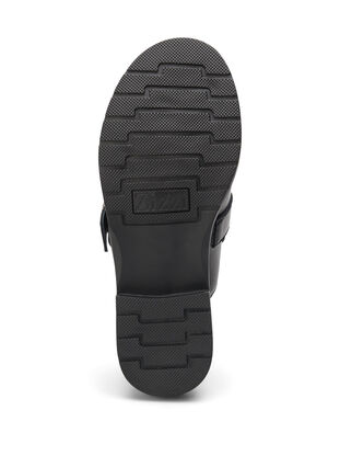 Åpen loafer i skinn med nitter, Black, Packshot image number 4