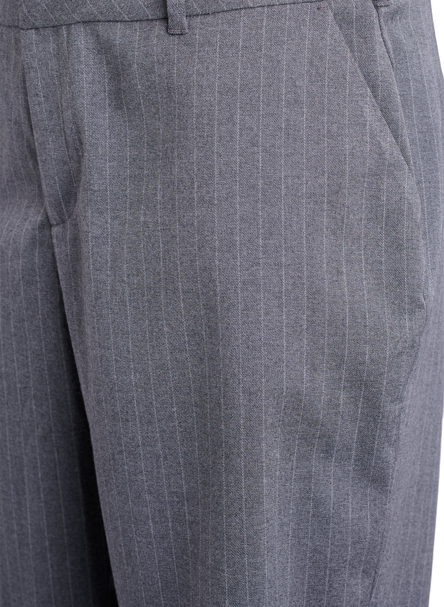 Zizzi Pinstripe Bermuda-shorts med Loose fit, Gr&aring;, Packshot image number 2