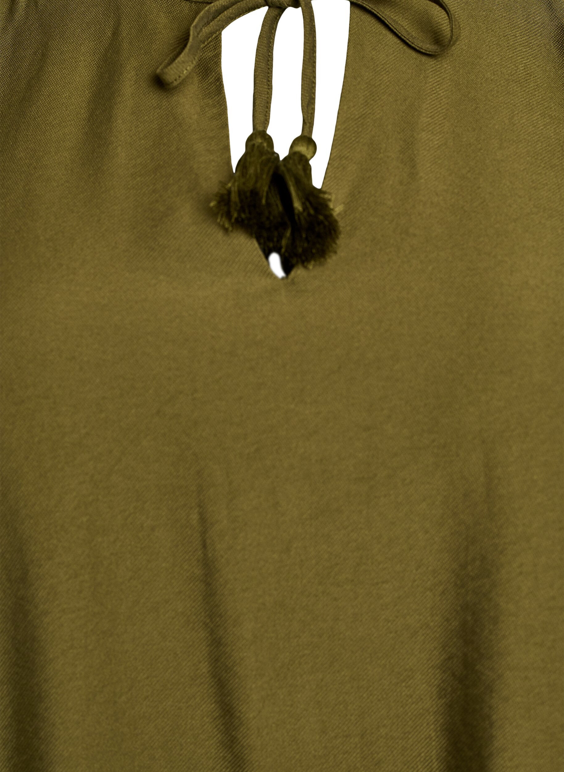 Zizzi Kort A-linjekjole med volanger, Gr&oslash;nn, Packshot image number 2