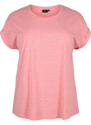 Melert T-skjorte med korte ermer, Living Coral Mel., Packshot image number 0