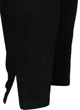 Kampanjevare - Cropped Amy jeans med splitt, Black, Packshot image number 3