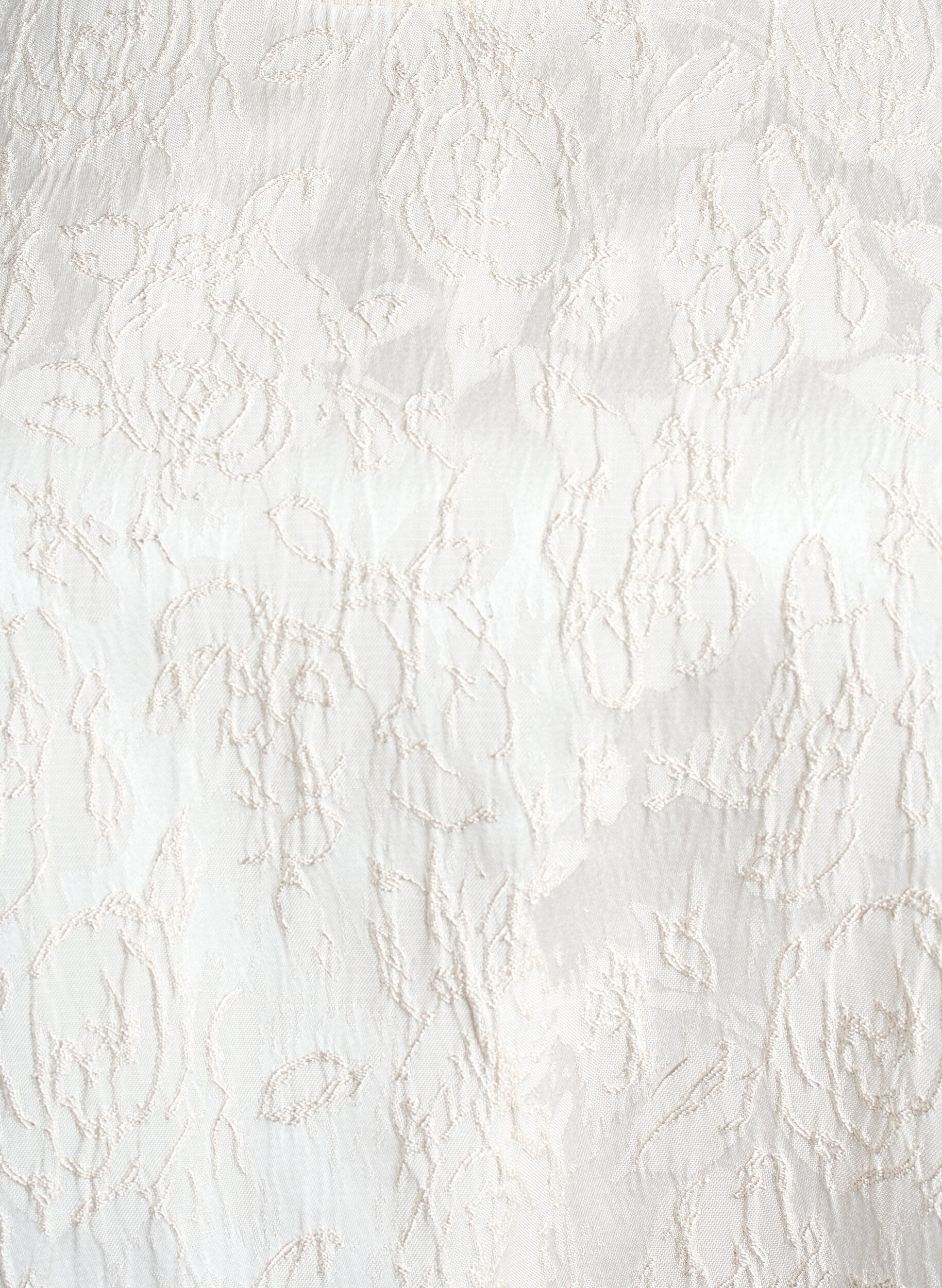 Zizzi Bluse med jacquard m&oslash;nster og puffede ermer, Vanilje, Packshot image number 2