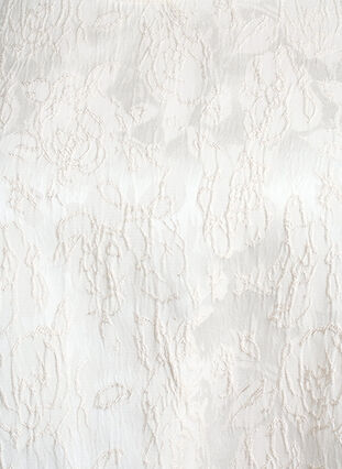 Zizzi Bluse med jacquard mønster og puffede ermer, Vanilje, Packshot image number 2