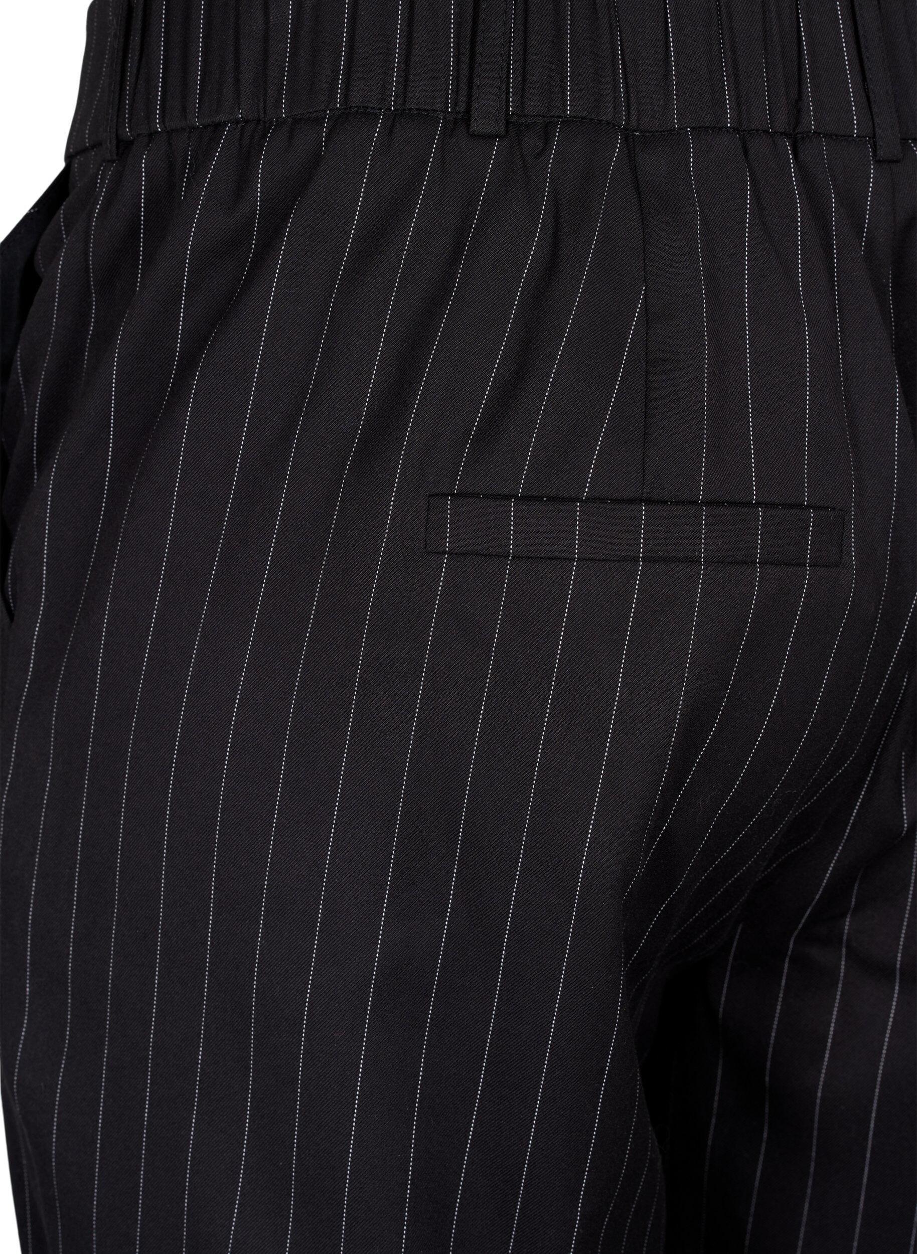 Zizzi Bukser med pinstriper, Black W. Pinstripe, Packshot image number 3