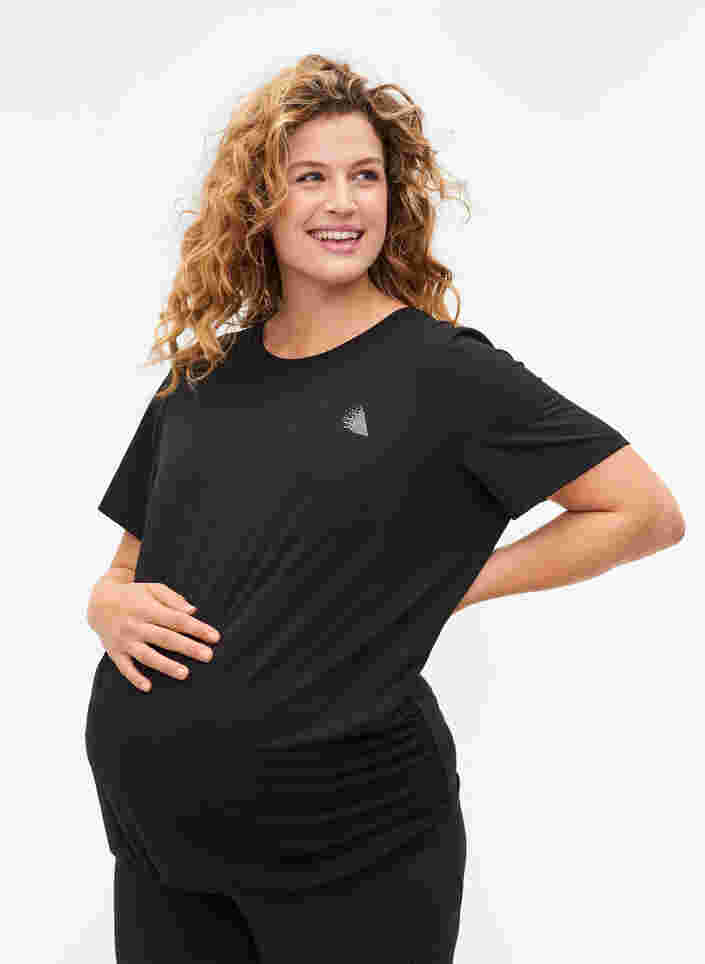 T-skjorte til trening for gravide, Black, Model