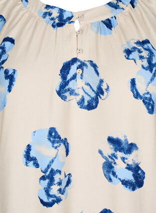 Zizzi Knelang kjole med lange ermer og A-linje snitt, Vanilje, Packshot image number 2