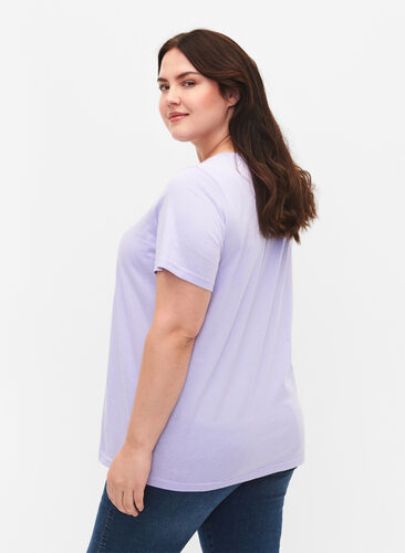 T-skjorte i bomull med tekst, Lavender W. Chicago, Model image number 1