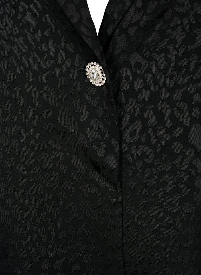 Jacquard-blazer i viskose, ton-i-ton, Black, Packshot image number 2