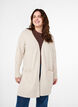 Ribbestrikket cardigan med lommer, Beige, Model image number 0