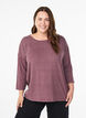 Jersey bluse med 3/4 ermer, R&oslash;d, Model image number 0