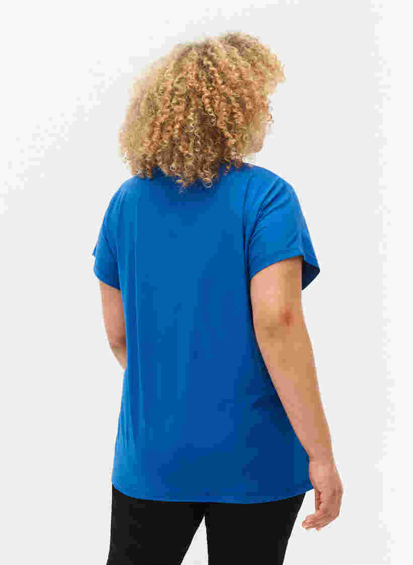 Kortermet trenings T-skjorte, Lapis Blue, Model image number 1