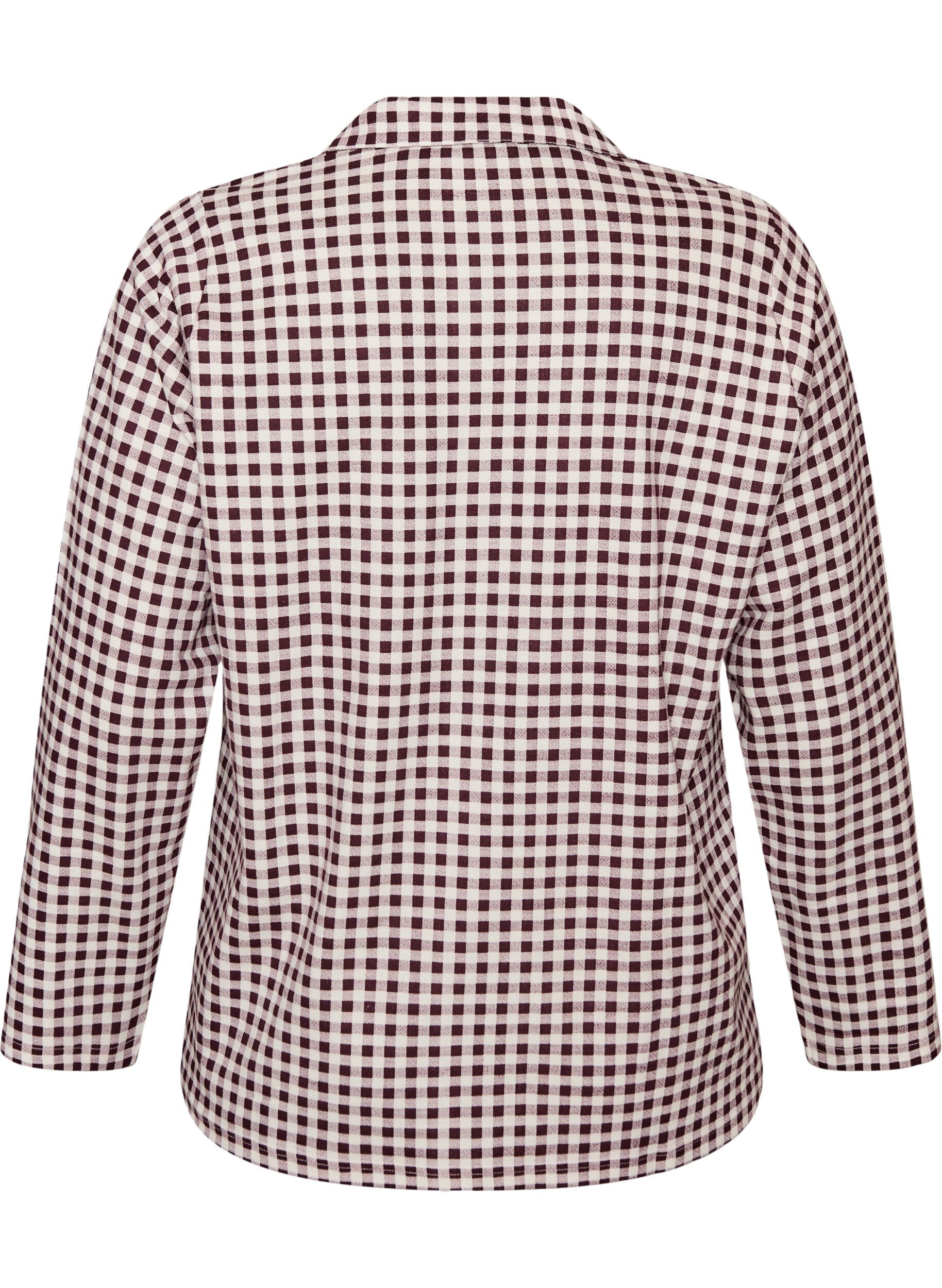 ZizziBomullspyjamaskjorte med brystlomme, R&oslash;d, Packshot image number 1