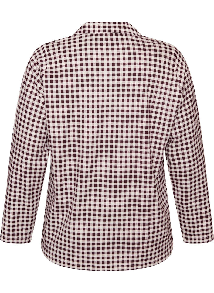 Bomullspyjamaskjorte med brystlomme, R&oslash;d, Packshot image number 1