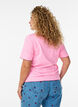 Bomulls T-skjorte med b&oslash;lgete kontrasterende kanter, Rosa, Model image number 2
