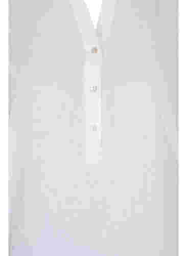 Lang skjortekjole med korte ermer, White, Packshot image number 2