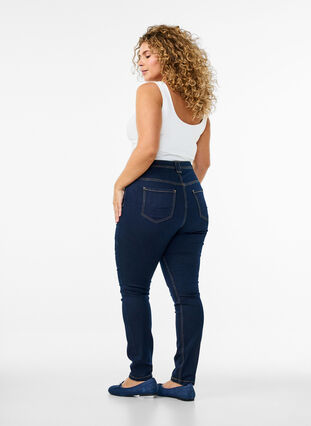 Zizzi Super slim Amy jeans med høy midje, Blå, Model image number 1